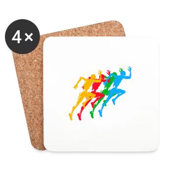 Athletics Summer Games Colorful - Coasters (set of 4) - white - Front