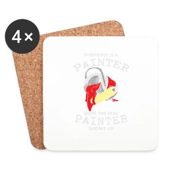 Painter Paintint Paintbrushes Color Gift - Coasters (set of 4) - white - Front