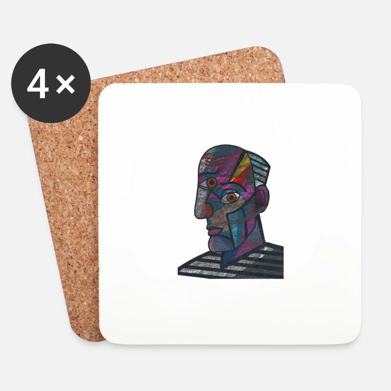 Picasso Kopf - Untersetzer (4er-Set) - Weiß