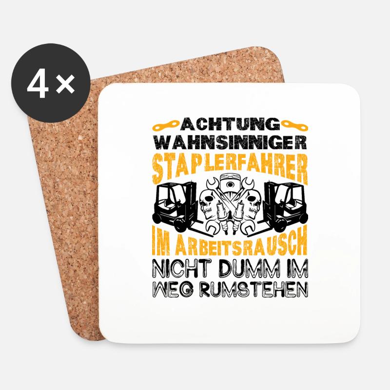 Staplerfahrer Stapler Lager Spedition - Untersetzer (4er-Set) - Weiß