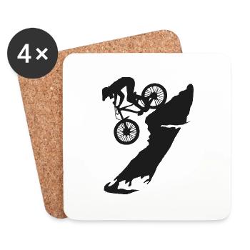 Descente VTT - Dessous de verre (lot de 4) - blanc - Devant