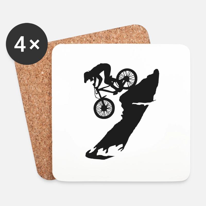 Mountainbike Downhill - Untersetzer (4er-Set) - Weiß