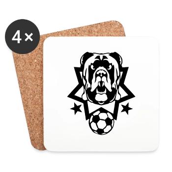 football logo dog guardian sport ball club - Coasters (set of 4) - white - Front