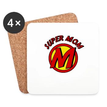 Super Mom Mother's Day Superhero - Coasters (set of 4) - white - Front
