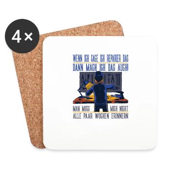 Geschenk für vergessliche Heimwerker Handwerker - Untersetzer (4er-Set) - Weiß - Vorne