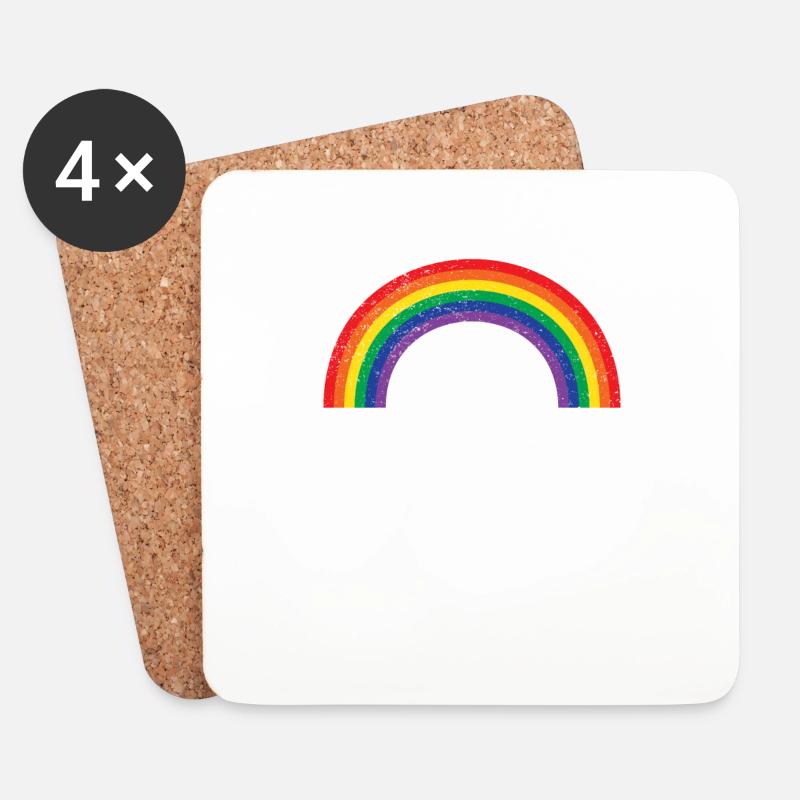 rainbow regenbogen - Untersetzer (4er-Set) - Weiß