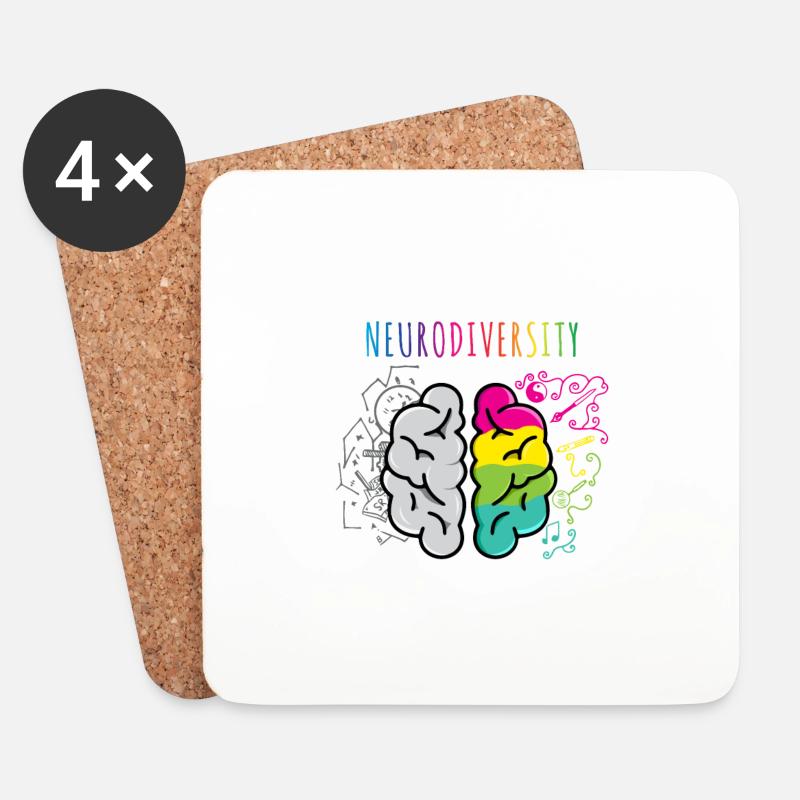 Embrace Neurodiversity Lustiger Spruch Autismus - Untersetzer (4er-Set) - Weiß