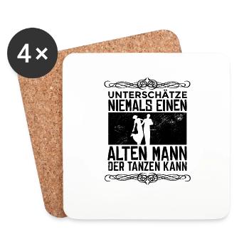 Unterschätze niemals einen alten Mann der Tanzen - Untersetzer (4er-Set) - Weiß - Vorne