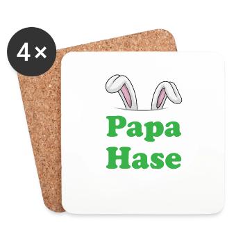 Ostern Osterhase Dad Eiersuche - Untersetzer (4er-Set) - Weiß - Vorne