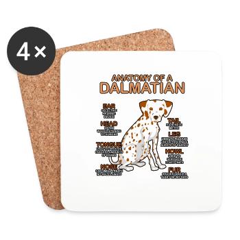 Anatomy of a Dalmatian Dalmatiner Hund Geschenk - Untersetzer (4er-Set) - Weiß - Vorne
