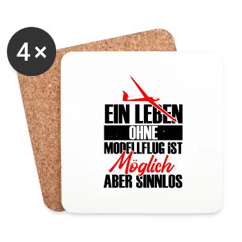 Ein Leben ohne Modellflug ist sinnlos - Untersetzer (4er-Set) - Weiß - Vorne