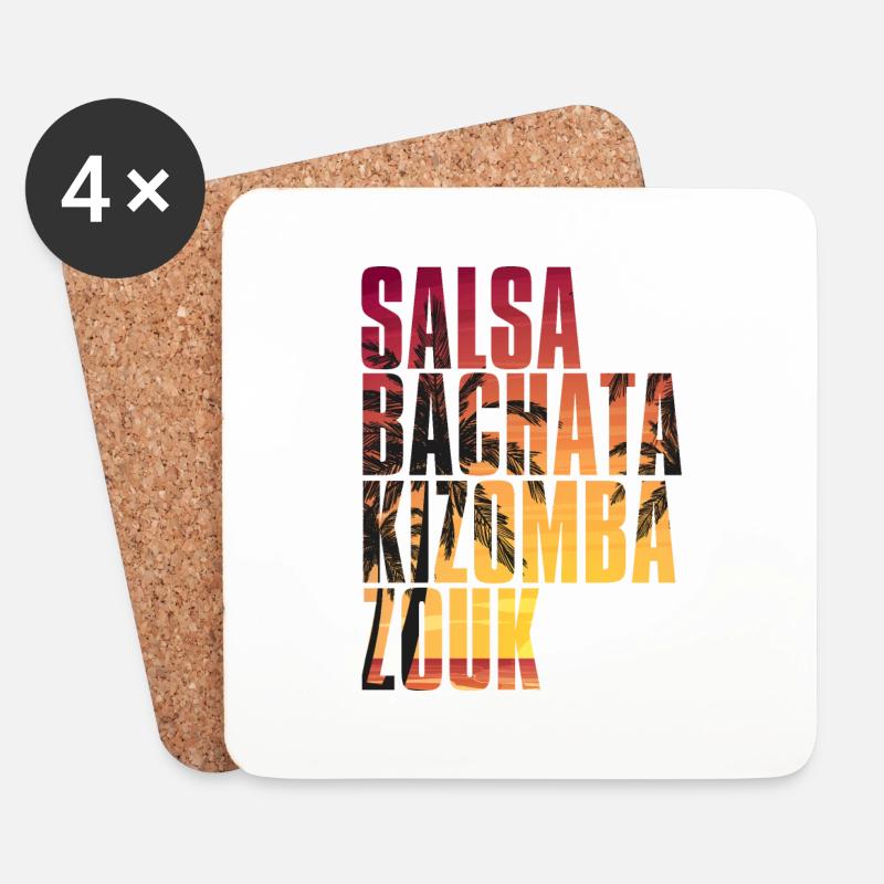 Bachata Kizomba Zouk Salsa - Untersetzer (4er-Set) - Weiß