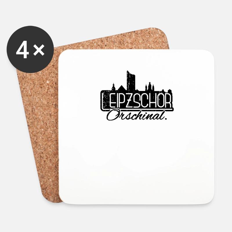Leipzschor Orschinal Leipziger Original Leipzig - Untersetzer (4er-Set) - Weiß