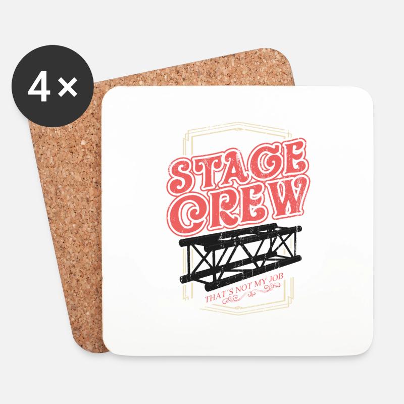 STAGE CREW CREW Show Geschenk Veranstaltungstechni - Untersetzer (4er-Set) - Weiß