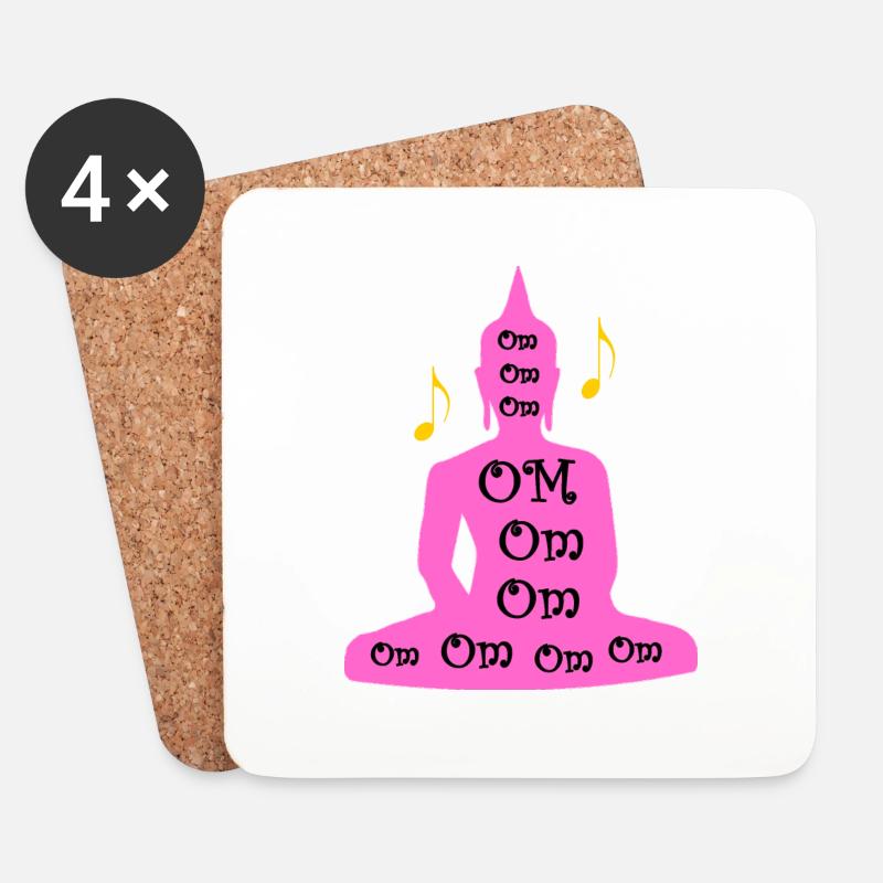 Om Mantra Meditation pink - Untersetzer (4er-Set) - Weiß