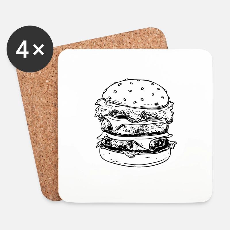 Burger - Untersetzer (4er-Set) - Weiß