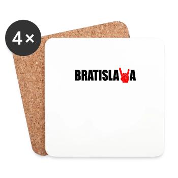 Soirée entre célibataires Bratislava 2020 - Dessous de verre (lot de 4) - blanc - Devant