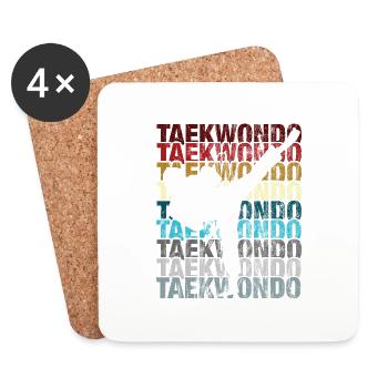 Taekwondo - Dessous de verre (lot de 4) - blanc - Devant