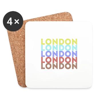 Souvenir de Londres Vintage - Londres rétro - Dessous de verre (lot de 4) - blanc - Devant