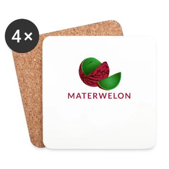 Materwelon Watermelon Wassermelone fruchtig - Untersetzer (4er-Set) - Weiß - Vorne