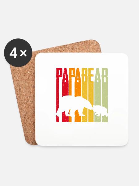 Papa Bear - Untersetzer (4er-Set) - Weiß