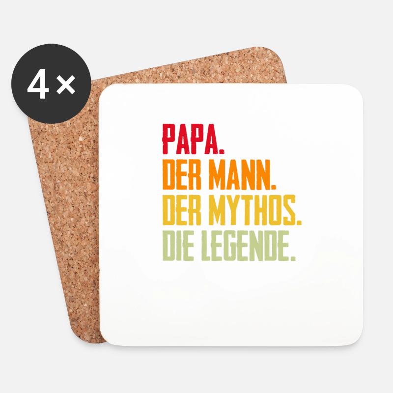 Papa Mann Mythos Legende - Untersetzer (4er-Set) - Weiß