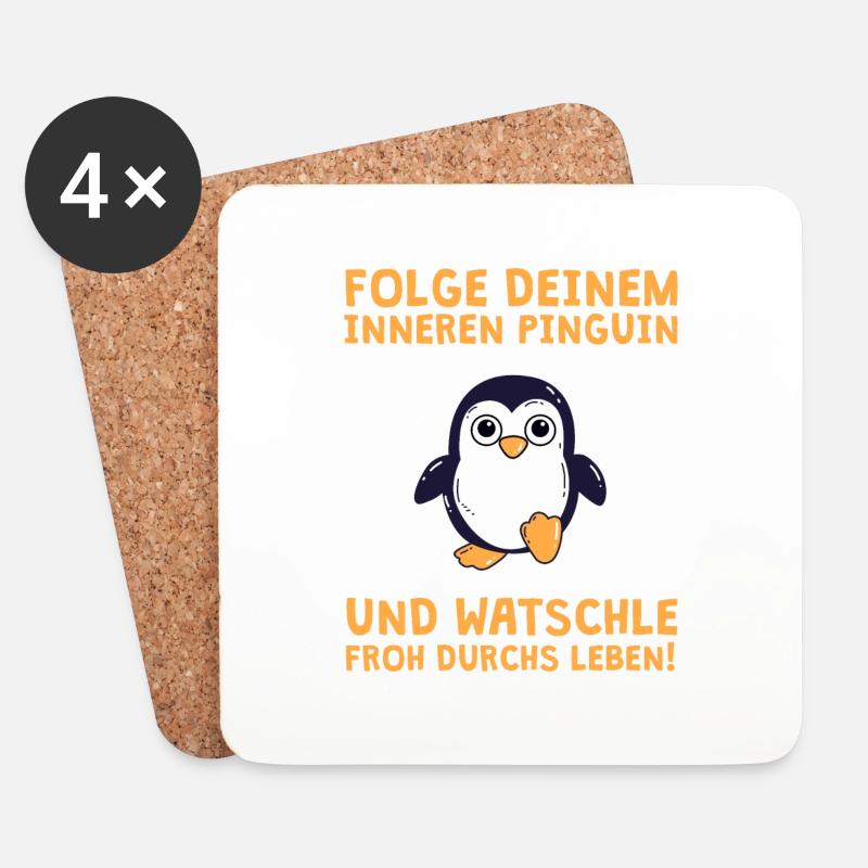 Folge deinem inneren Pinguin - Untersetzer (4er-Set) - Weiß
