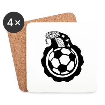 foot serpent cobra logo club - Dessous de verre (lot de 4) - blanc - Devant