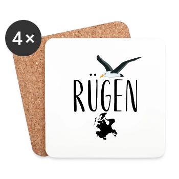 We love Rügen - Ostsee feeling Tshirt - Coasters (set of 4) - white - Front