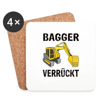 Bagger - Untersetzer (4er-Set) - Weiß - Vorne