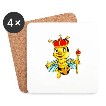 abeille abeille reine reine abeille dessin conception - Dessous de verre (lot de 4) - blanc - Devant