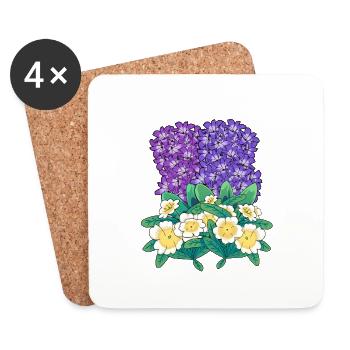 Spring flowers flower easter nature summer flora - Coasters (set of 4) - white - Front