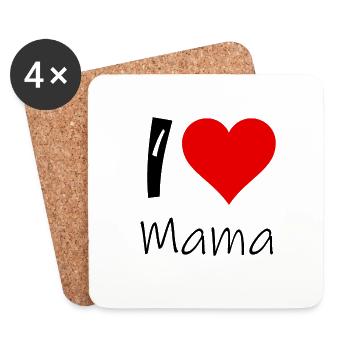 I love mom heart - Coasters (set of 4) - white - Front