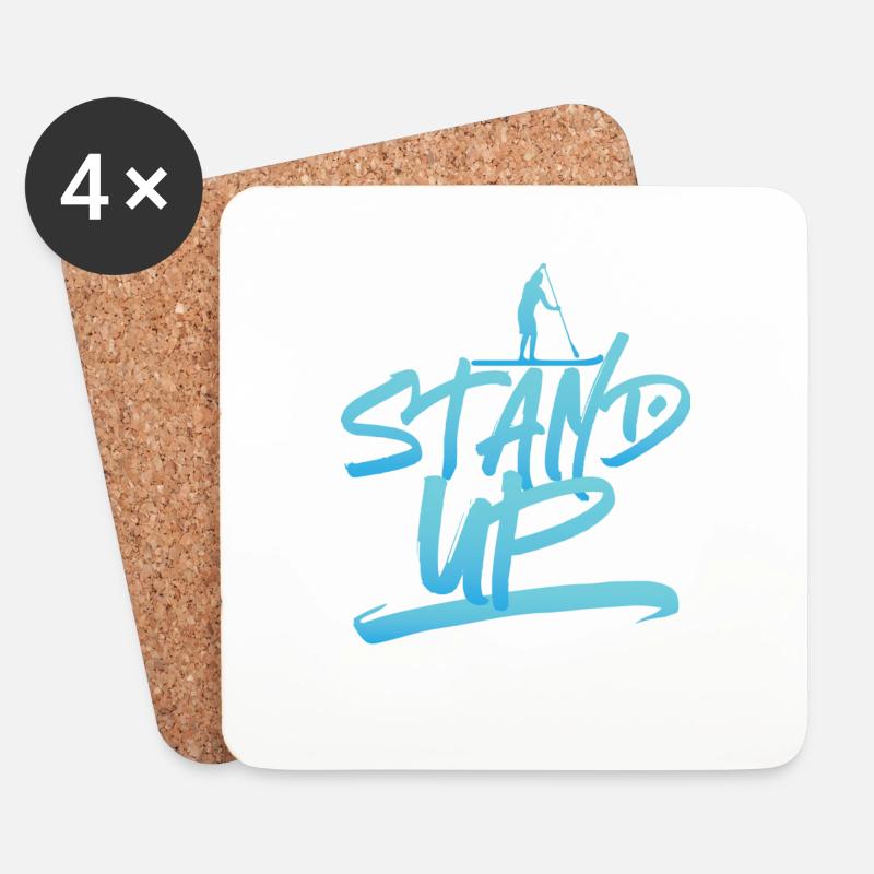 SUP - Stand Up Stand up paddling - Untersetzer (4er-Set) - Weiß