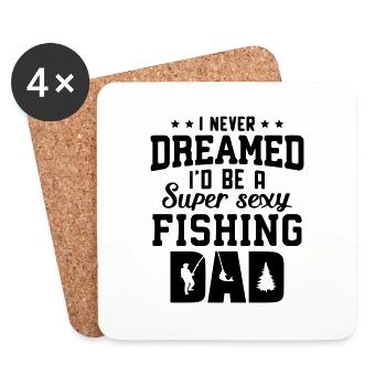 Fishing dad - Coasters (set of 4) - white - Front