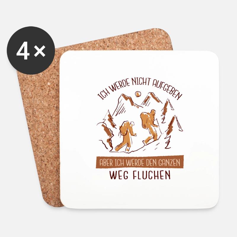 Wandern Klettern Bergsteigen Spruch Witzig Lustig - Untersetzer (4er-Set) - Weiß