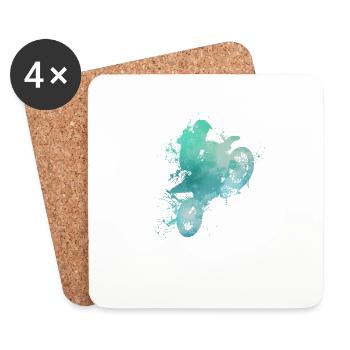 Dirt bike supercross gift I biker MX motocross - Coasters (set of 4) - white - Front