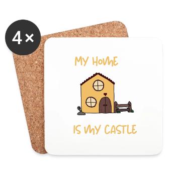 my home is my castle - Coasters (set of 4) - white - Front