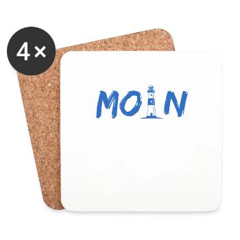 Moin Leuchtturm - Untersetzer (4er-Set) - Weiß - Vorne
