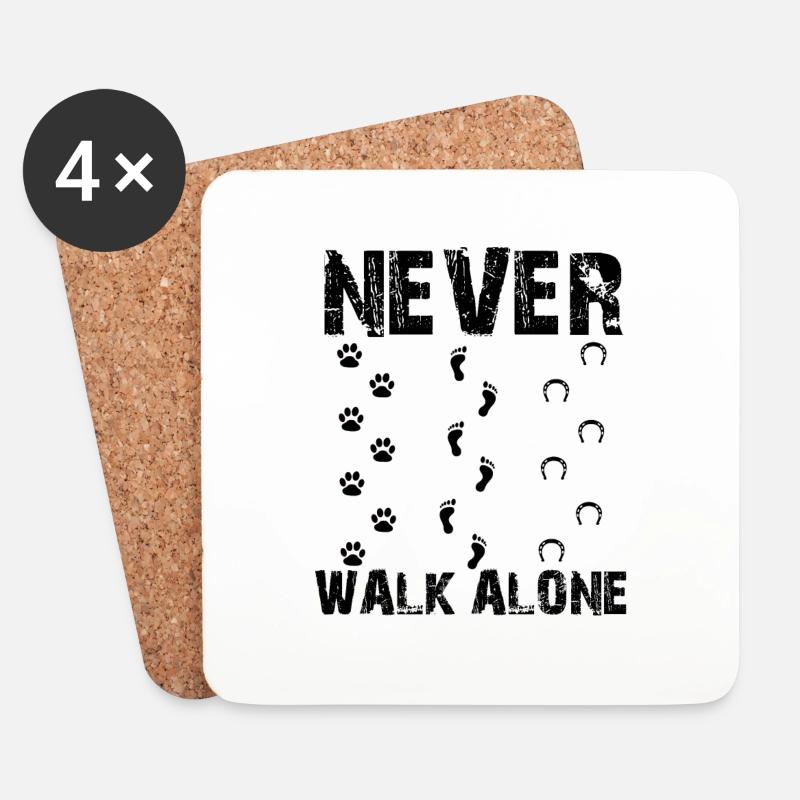 Never Walk Alone - Untersetzer (4er-Set) - Weiß