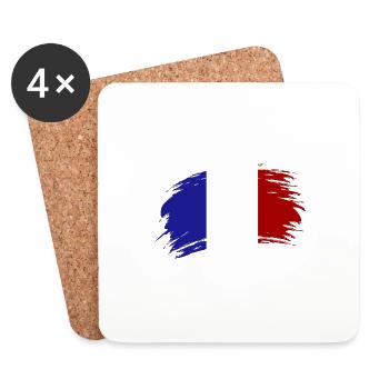 france drapeau - Dessous de verre (lot de 4) - blanc - Devant
