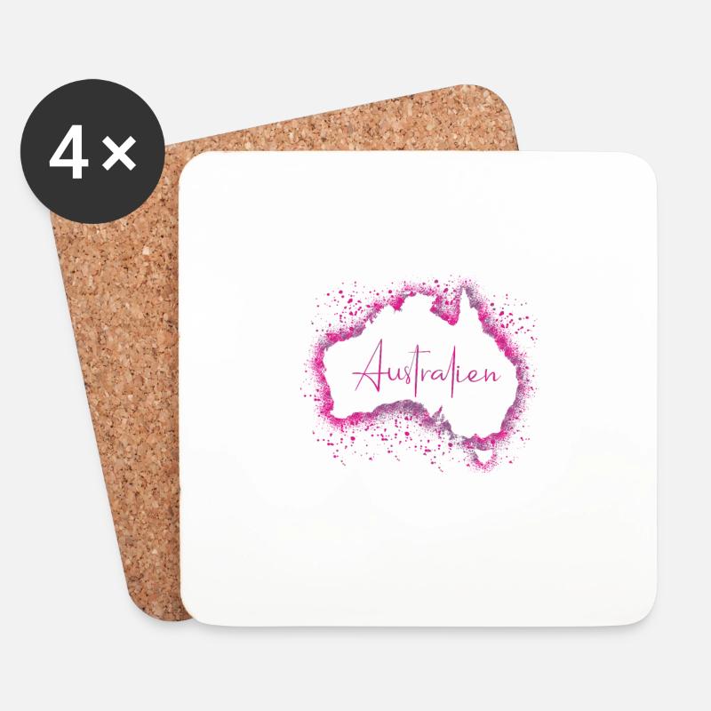 Australia - Coasters (set of 4) - white
