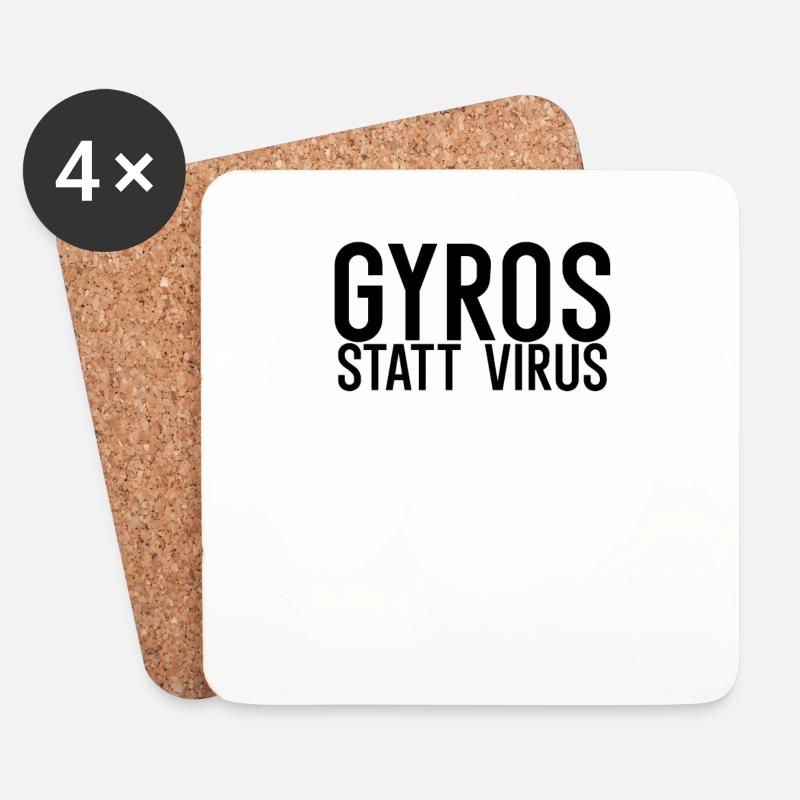 Gyros statt virus - Untersetzer (4er-Set) - Weiß