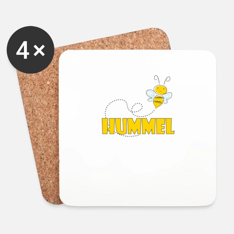 Kosename Hummel Geschenkidee - Untersetzer (4er-Set) - Weiß