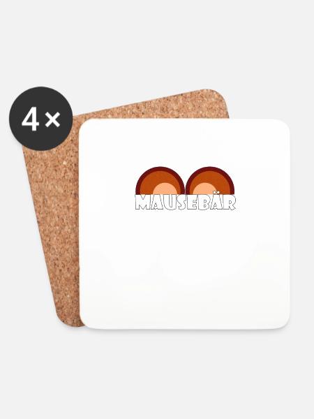 Kosename Mausebär Geschenkidee - Untersetzer (4er-Set) - Weiß
