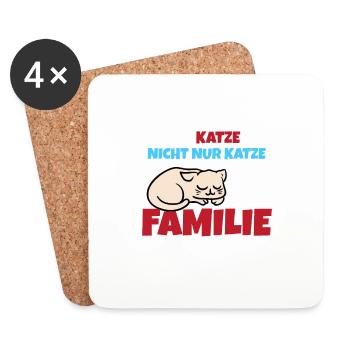 Meine Katze ist nicht nur eine Katze, sie ist eine - Untersetzer (4er-Set) - Weiß - Vorne