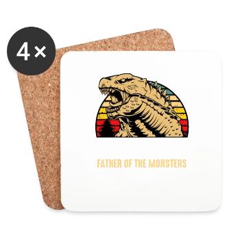 Dadzilla father dad father's day gift monster son - Coasters (set of 4) - white - Front