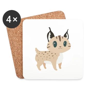 Lynx doux - Dessous de verre (lot de 4) - blanc - Devant