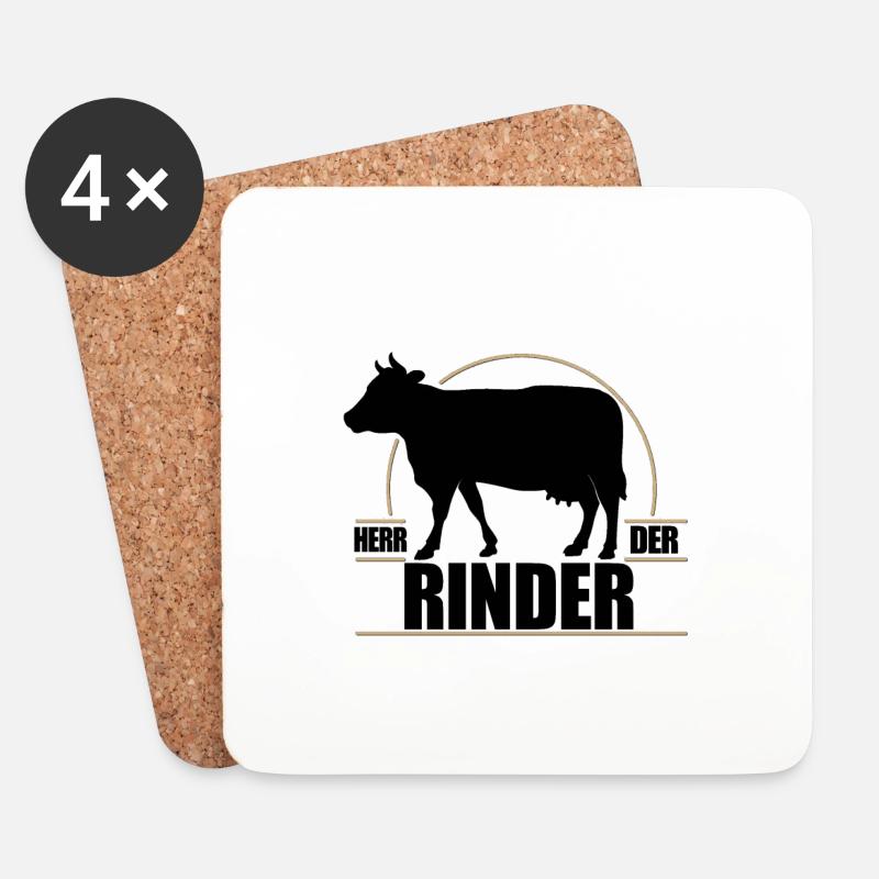 Herr der Rinder - Untersetzer (4er-Set) - Weiß