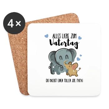 Vatertag Papa süß Vater - Untersetzer (4er-Set) - Weiß - Vorne